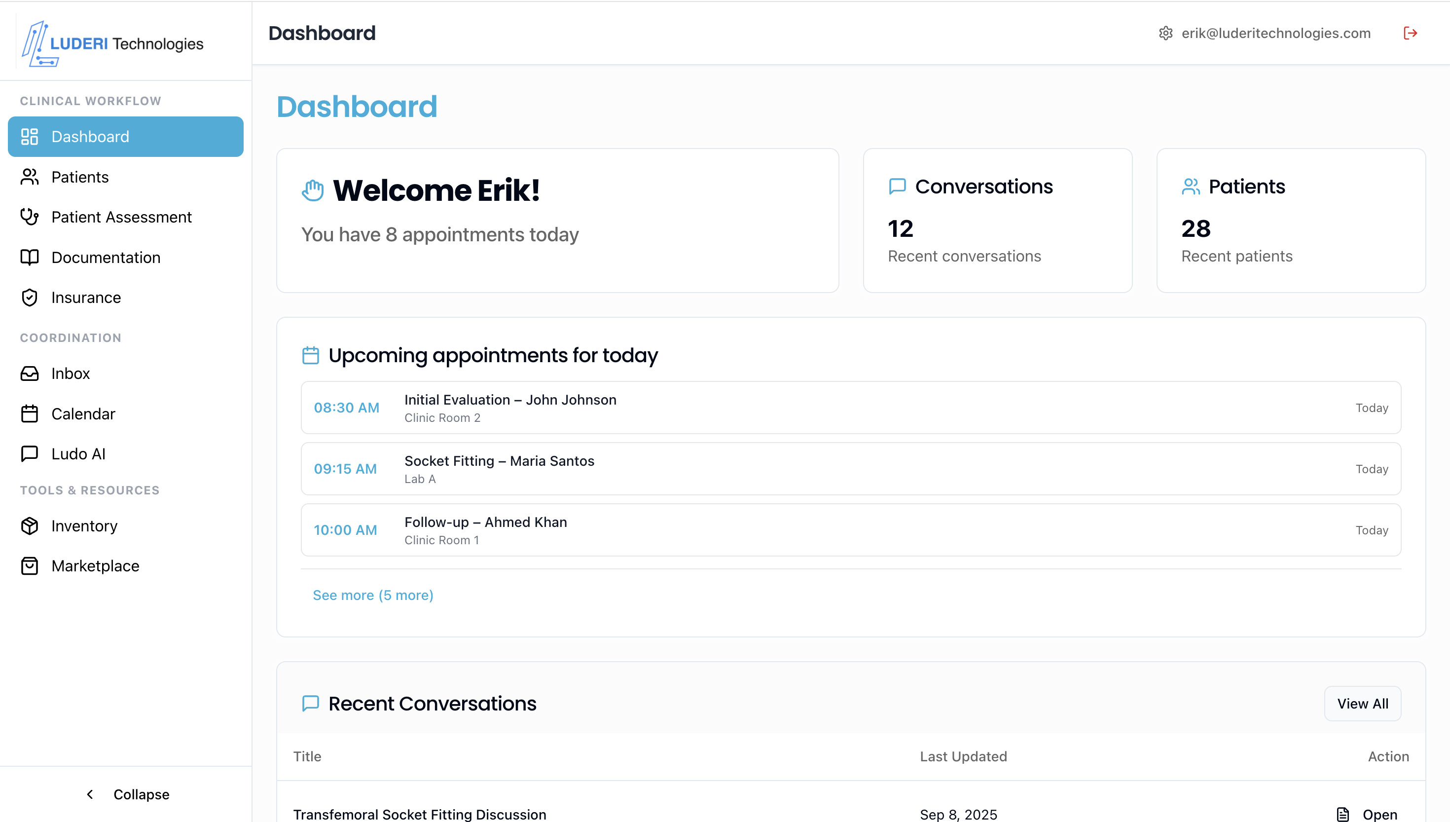 Luderi Dashboard